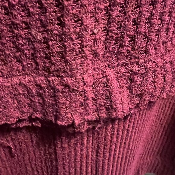 We The Free Cranberry Waffle knit ribbed hem, Oversized S Small P2P 24" 32" Long - Picture 9 of 12